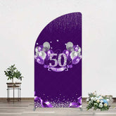 Lofaris Purple Diamonds Women Birthday Half Moon Arch Backdrop